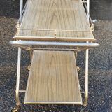 Vintage folding serving table on wheels