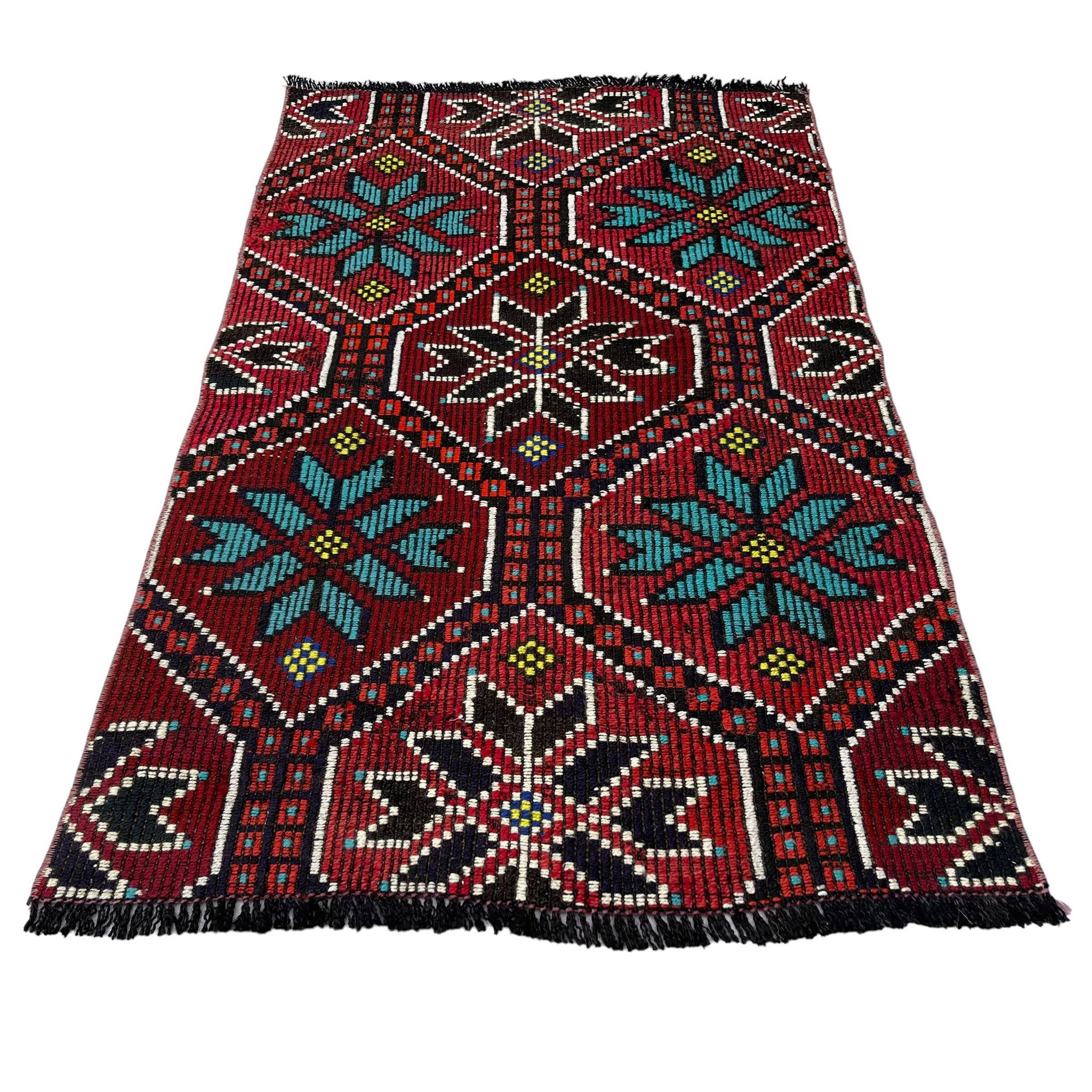 Vintage turkish kilim cushion cover , 129 x 78 cm