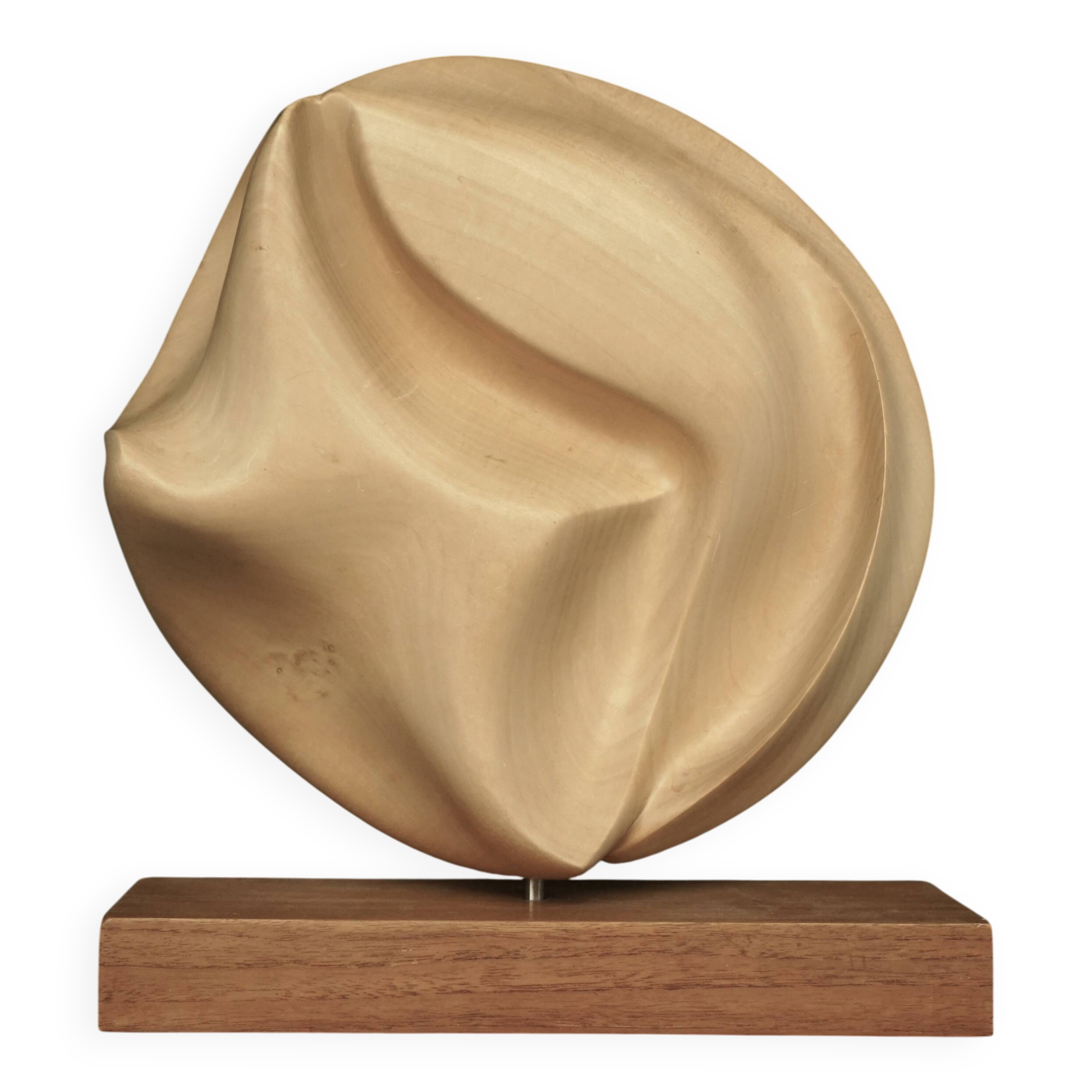 1980s carved applewood Abstract Sculpture