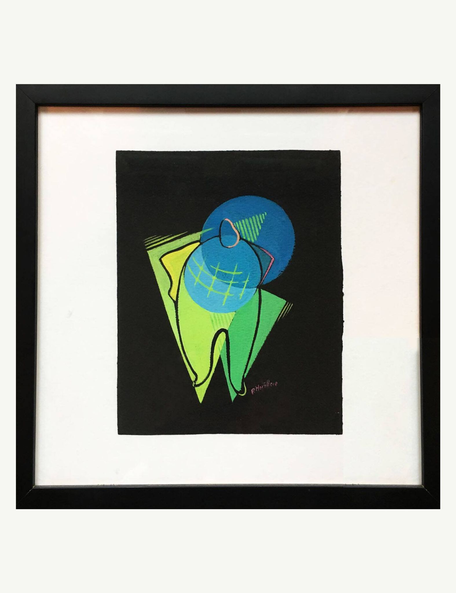 Small cubist painting. France, 1950s.
