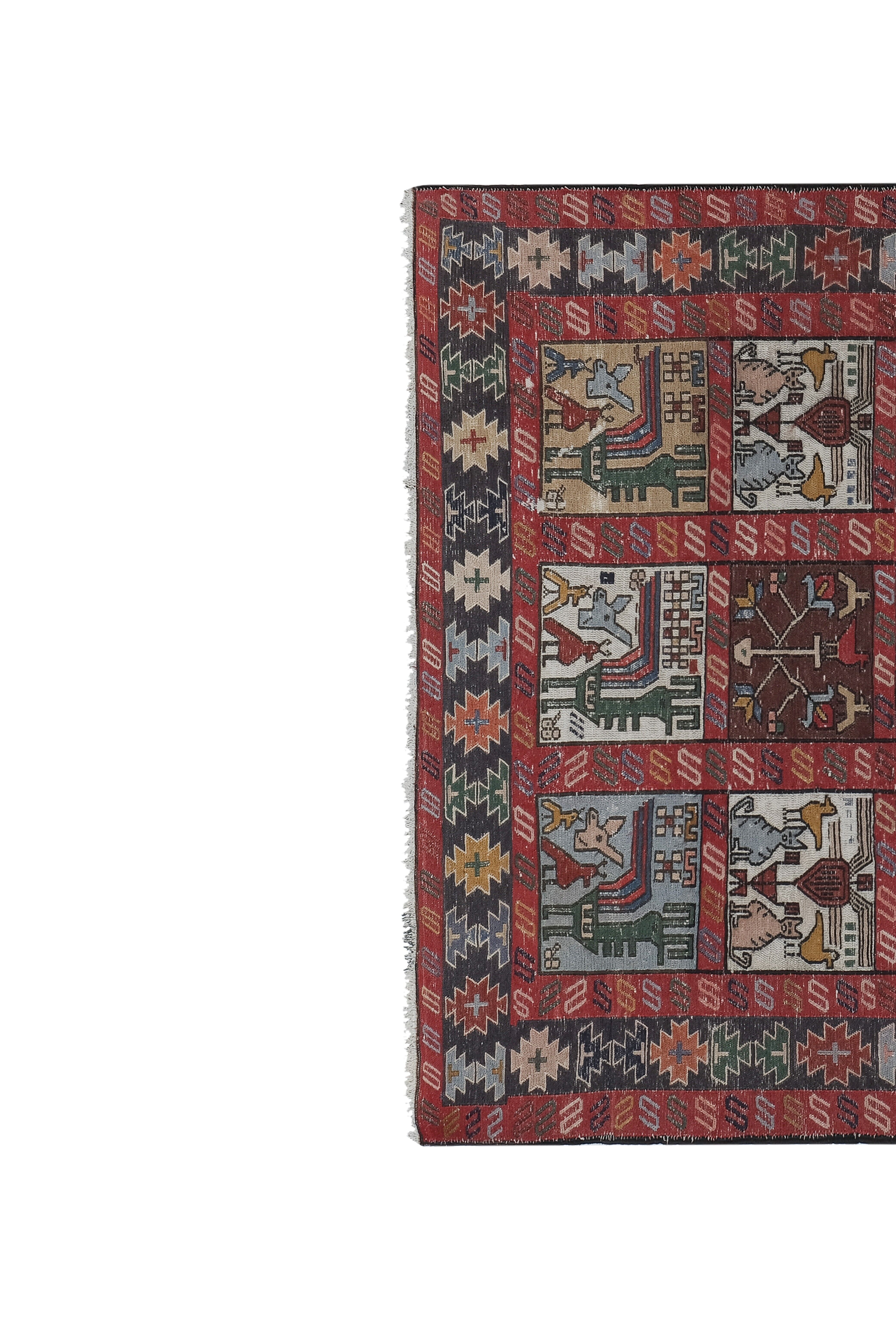 Vintage Turkish rug from Oushak, hand-woven 120x185 cm