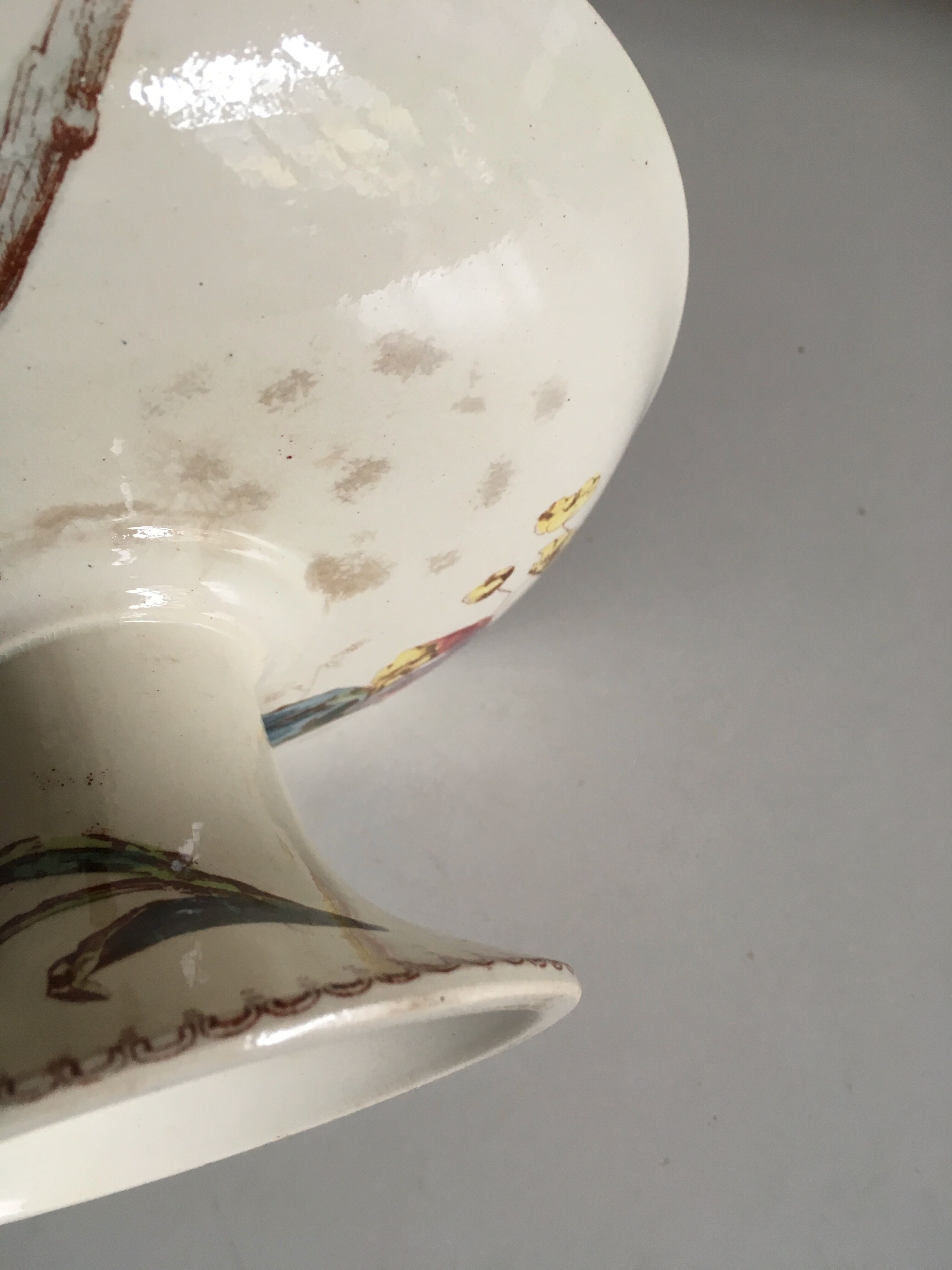 19th iron earth gateling plates, flowers and birds.