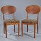2 teak and velvet chairs - Denmark 1950s/60s