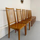 Lot de 6 chaises en hêtre massif vintage bois bicolore design annee 60