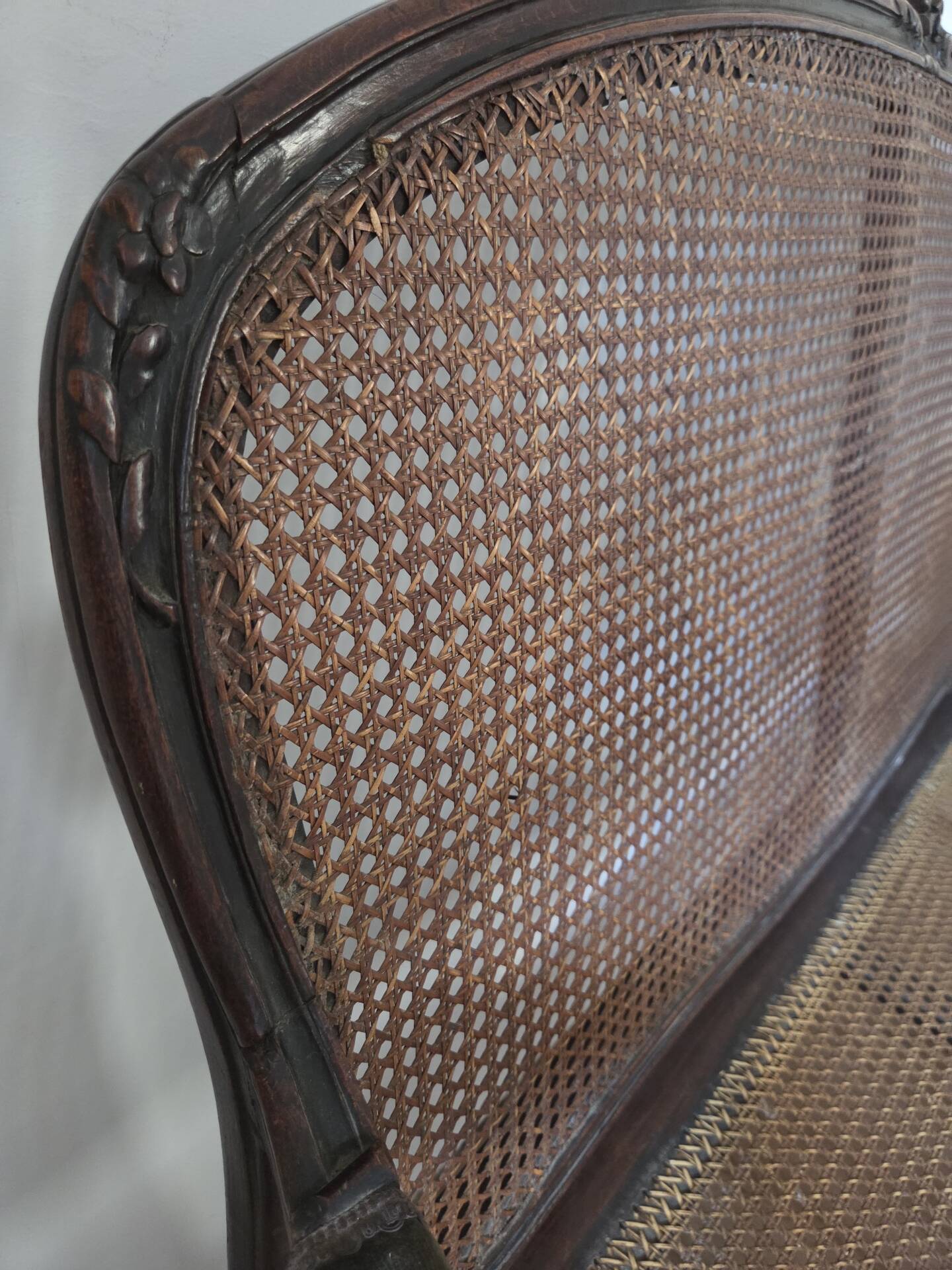 Caned bench in Louis XV style
