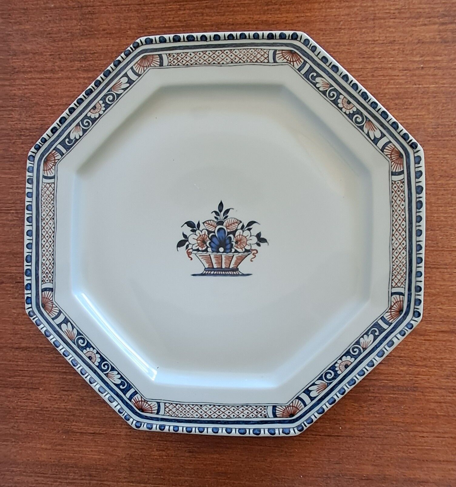 Octagonal plates, Coquet porcelain from Limoges.
