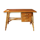 Office in rattan and bamboo vintage
