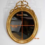 Miroir Ovale en Bois Doré, Style Louis XVI, époque Napoléon III – Milieu XIXe