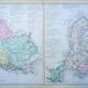 Rhône and Garonne, original map printed in 1879.
