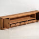Meuble bas ancien en bois massif – Console basse chinoise du Gansu avec tiroirs – circa 1880–1920