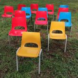 Set of 14 vintage kindergarten chairs