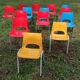 Lot de 14 chaises vintage d'école maternelle