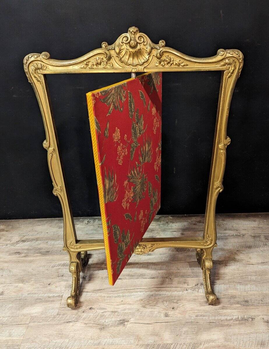 Louis XV Rocaille Gilt Wooden Fire Screen