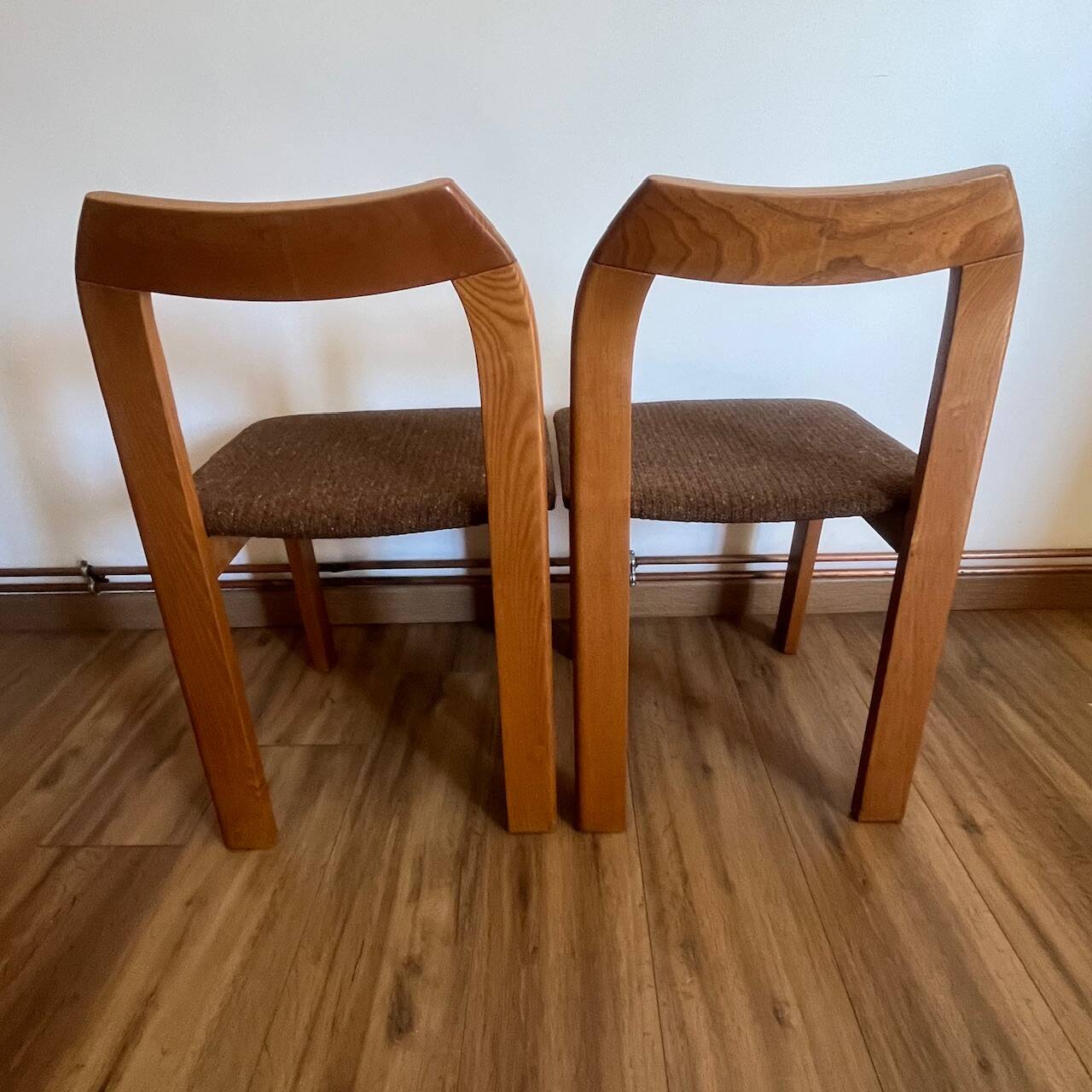 2 wooden chairs