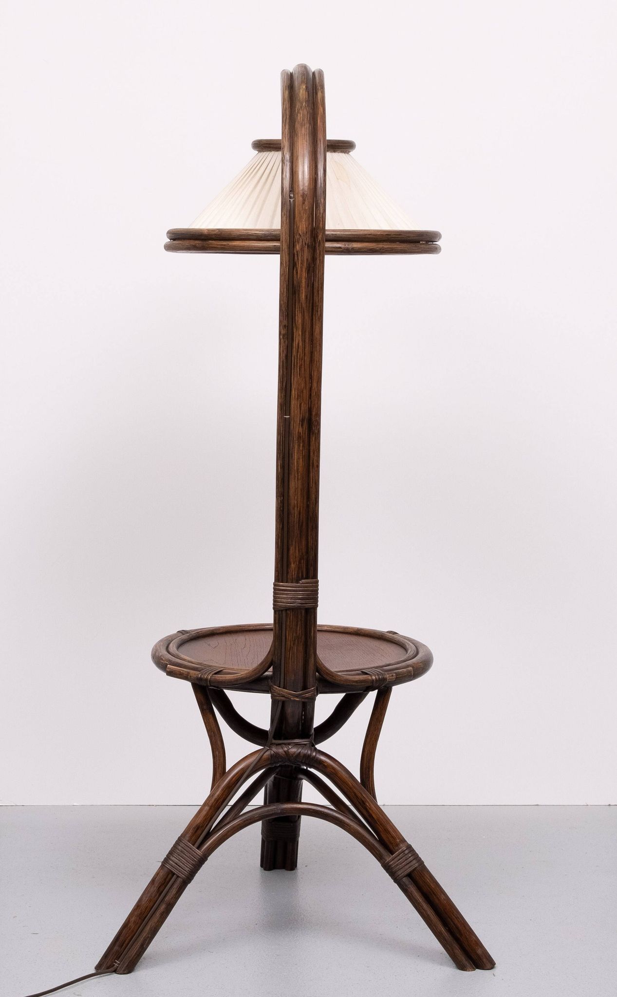 Fantastic Rattan Floor lamp and table 1970s