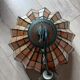 Antique stained glass and bronze pendant light