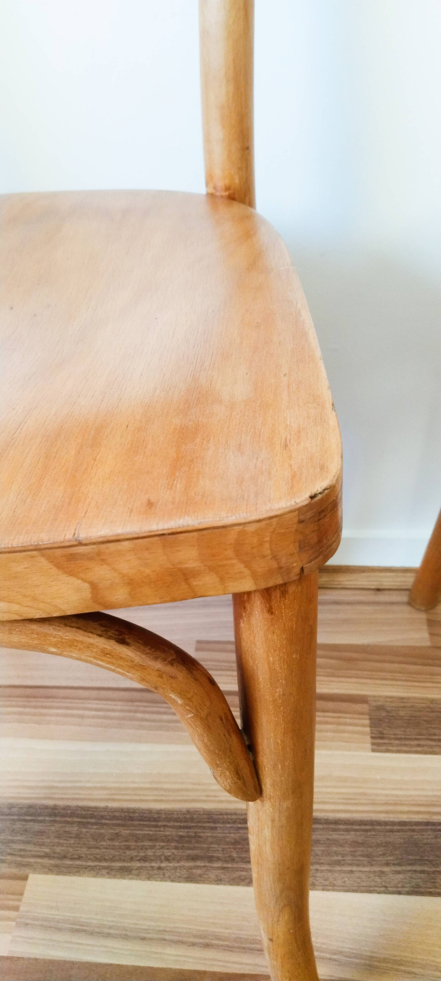 Scandinavian bistro chairs in turned wood, Baumann style