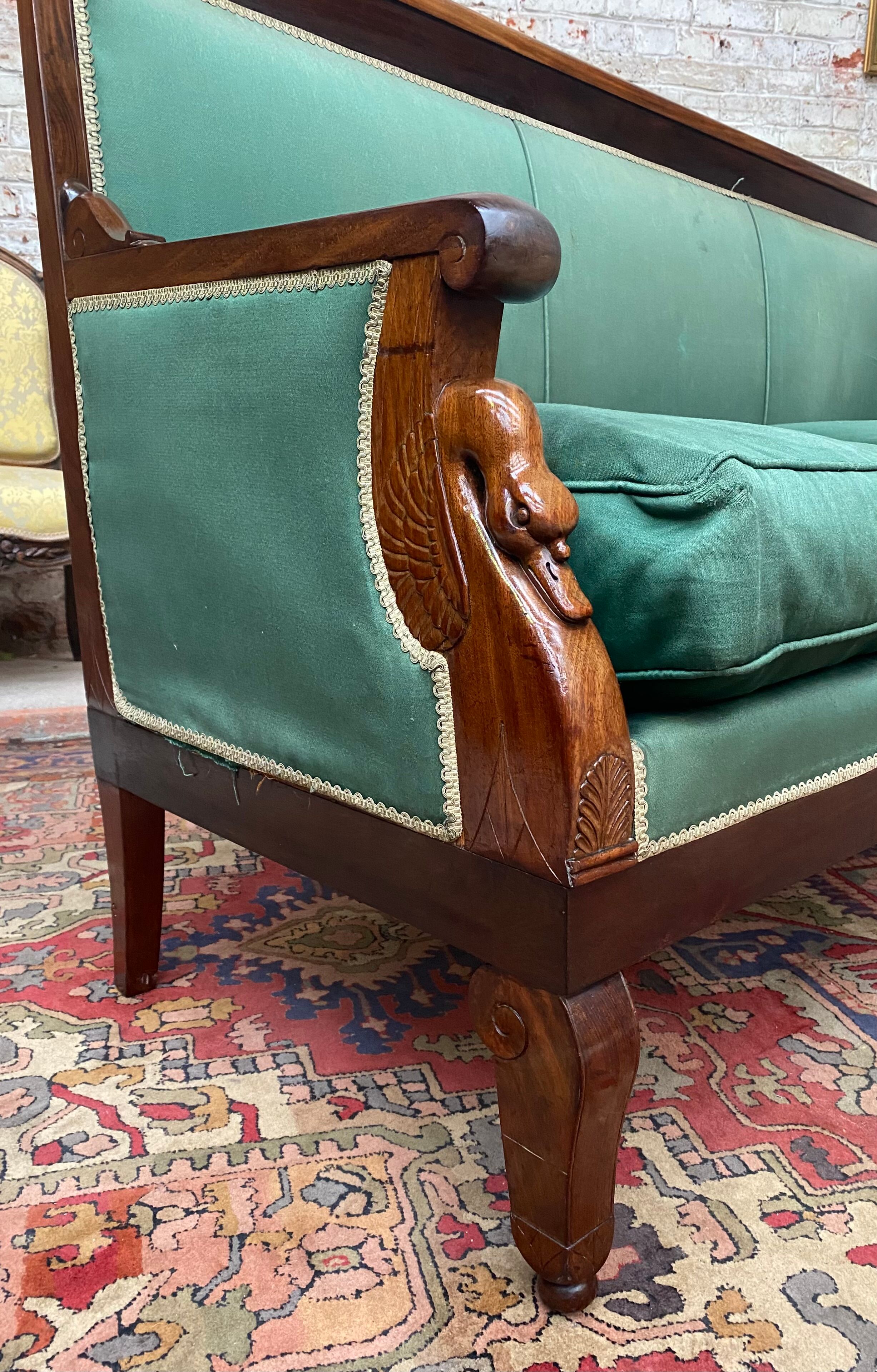 Mahogany bench in empire style xix th century