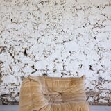 Chauffeuse d'angle Togo velours beige par Michel Ducaroy pour Ligne Roset