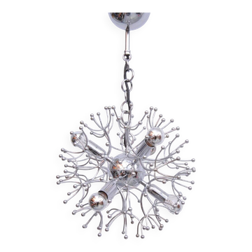 Sputnik ceiling lamp in chrome by Angelo Gaetano Sciolari, 1970s