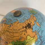 Vintage 1960s globe, Taride tripod, gold metal - 28 cm