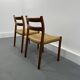 2 chaises de salle à manger danoises en teck du milieu du siècle #84 par Niels O. Møller pour JL Moller