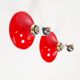 Pair of petite red disc sconces, Italy 1980s
