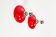 Pair of petite red disc sconces, Italy 1980s