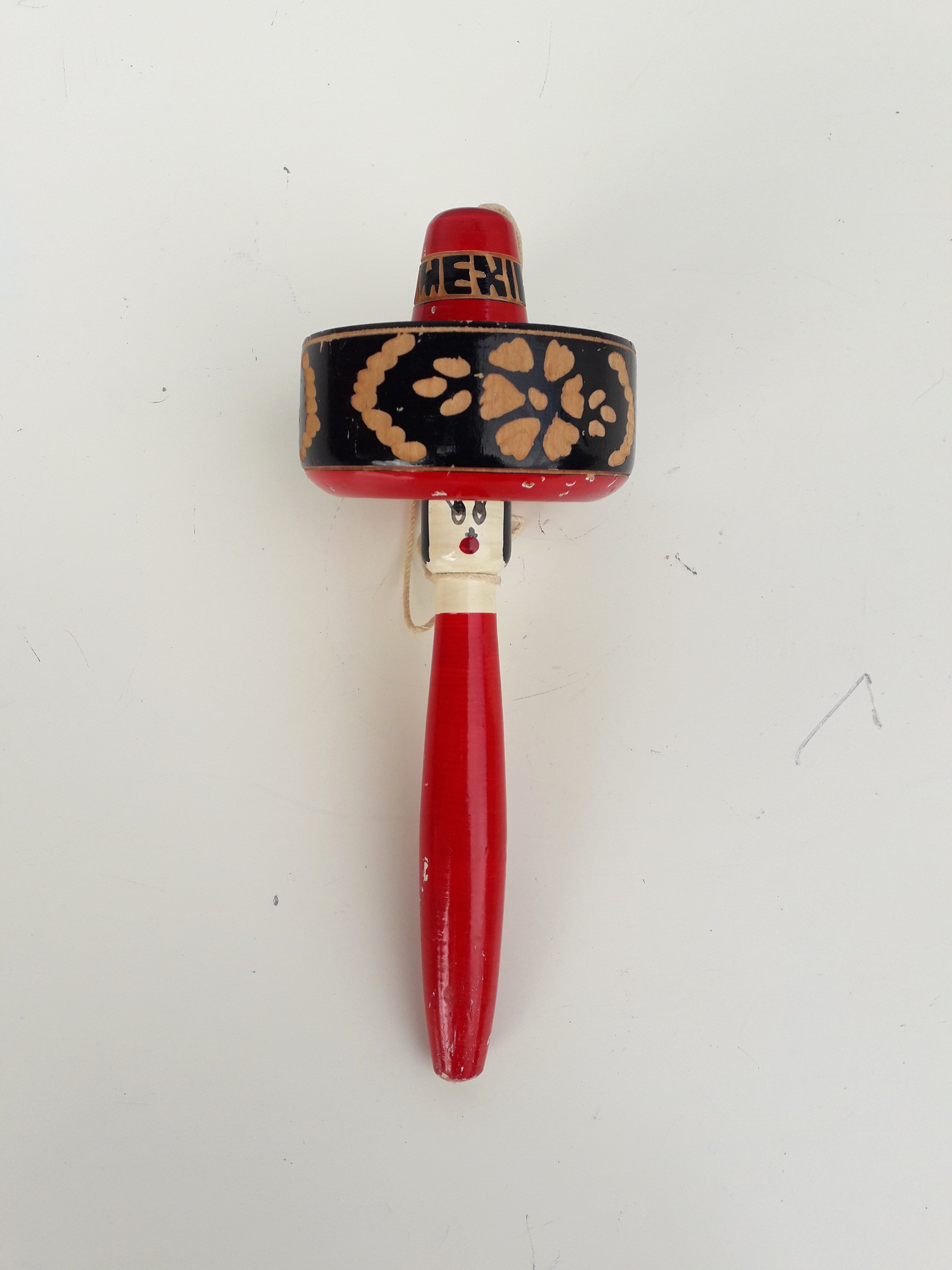 Bilboquet en bois mexicain 1970