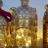 Guerlain empty bottle with golden bees with fine gold