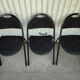 3 folding chairs bergeraul samba vintage black metal fabrics