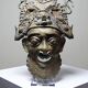 Vintage African bronze mask from Bamoun, Cameroon