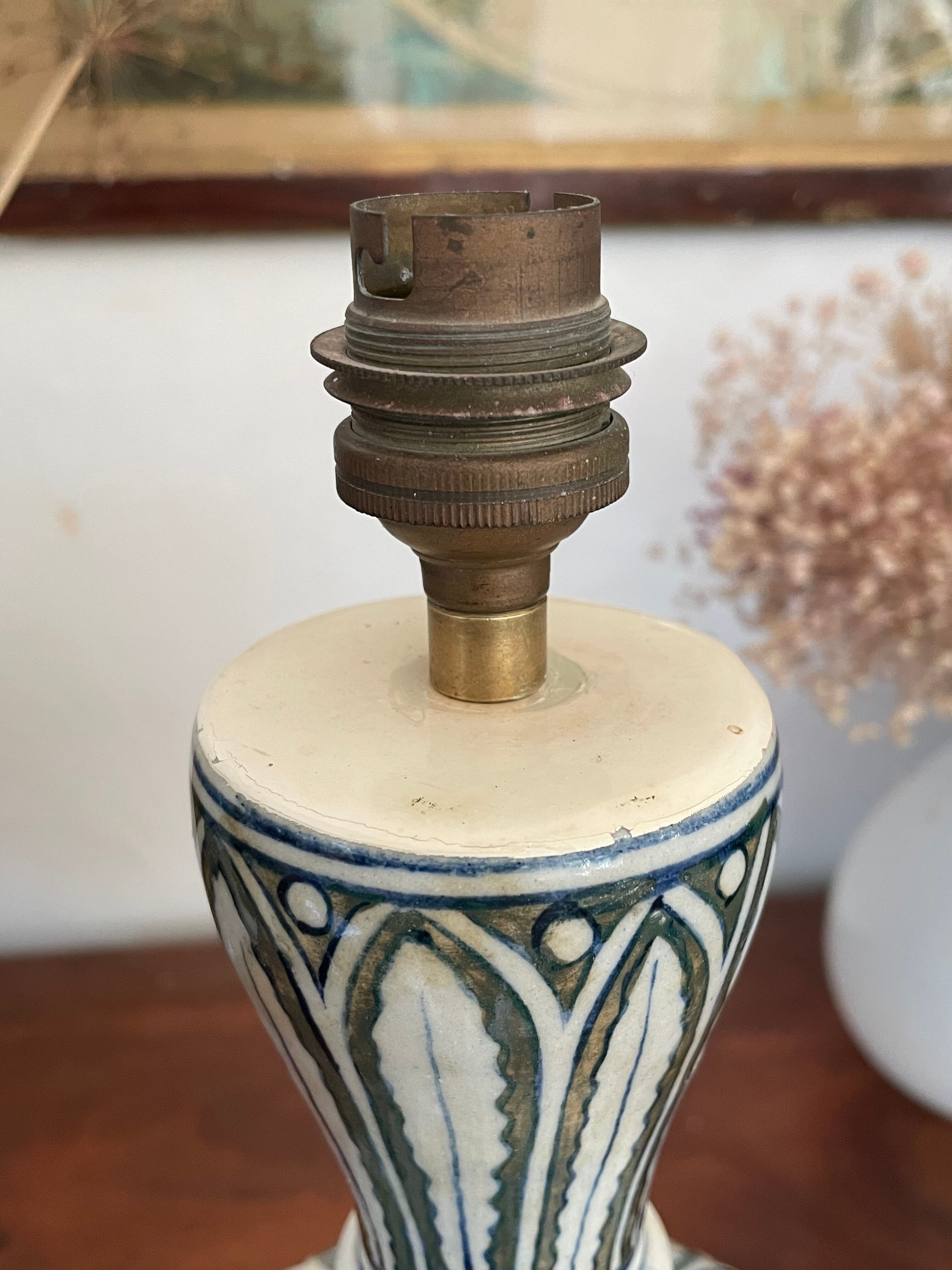 Old Hand-painted ceramic lamp