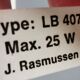 Trois petites lampes cylindriques de J. Rasmussen Lighting, années 1980, Danemark.