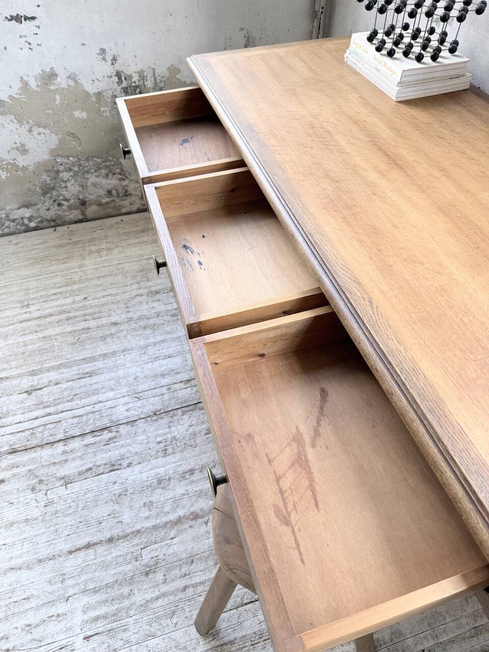 Console bureau en chêne 1960