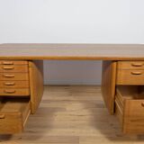 Art Deco Oak Freestanding Desk by Gunnar Ericsson for Facit AB Buromöbel