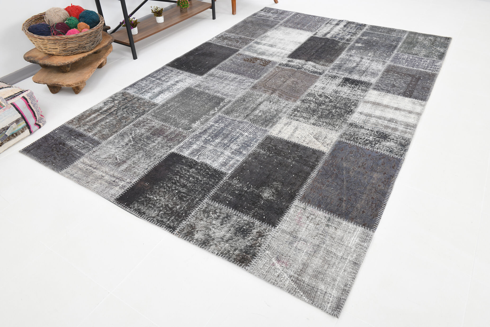 Turkish patchwork vintage rug