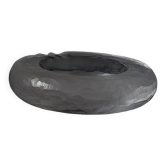 Vintage carved ice glass ashtray by Vicke Lindstrand for Kosta Boda