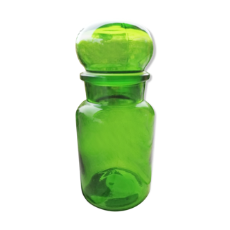 Green glass jar