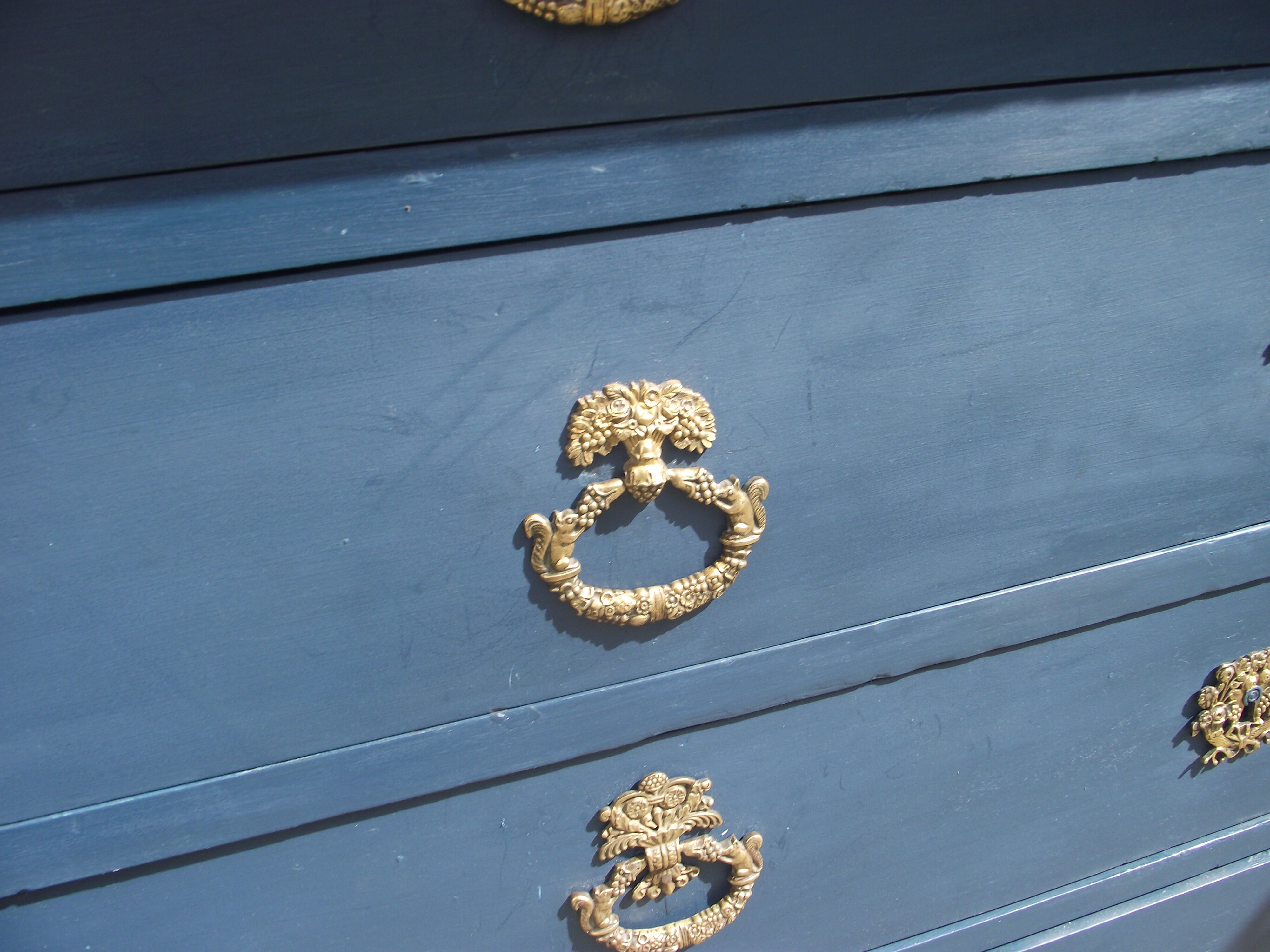 Chest of drawers Empire 19th on marble