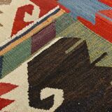 8x12 Multicolor Geometric Vintage Kilim Rug, 252x361Cm