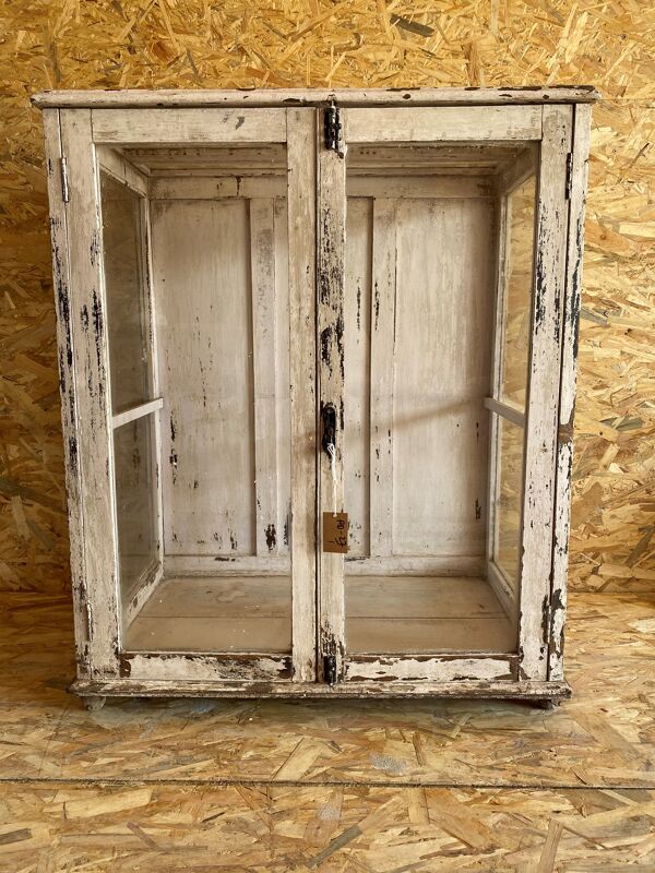 Bahut vitré en teck ancien