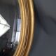 Ancien miroir ovale biseauté bois doré 63x46 cm SB