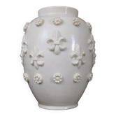 Large vase signed Emile Tessier with a lily flower design.