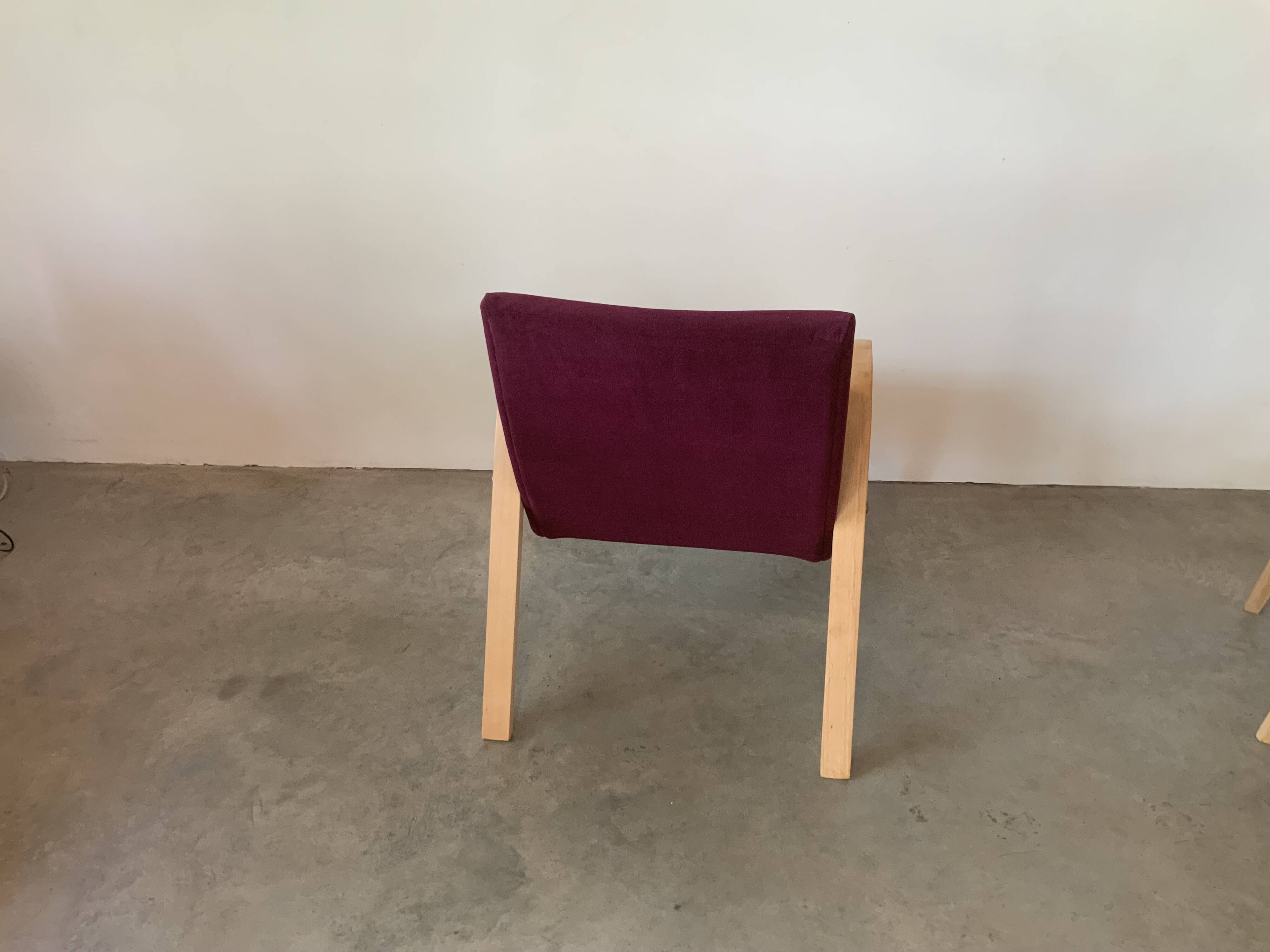 Vintage armchair from 1959 Baumann 280 Restored Amara Aubergine color