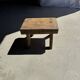 Petit stool, tabouret d'appoint en teck massif ovale wabi-sabi H25 37x27
