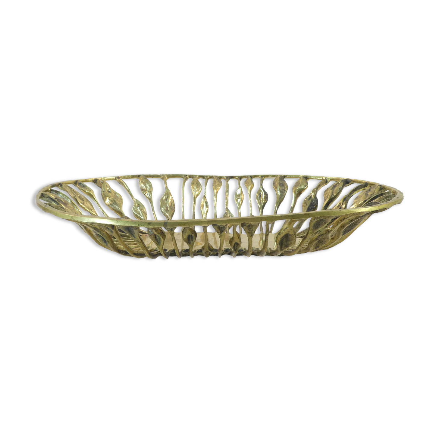 Vintage bronze fruit basket design austrian year 50