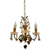 Italian Gold Gilded Murano Glass Fruit Chandelier