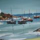 Oil on canvas signed, sailboats in brittany