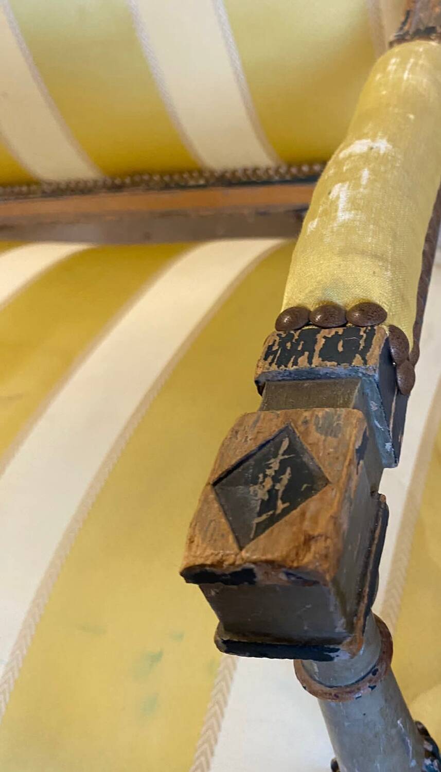 Louis XVI style yellow sofa